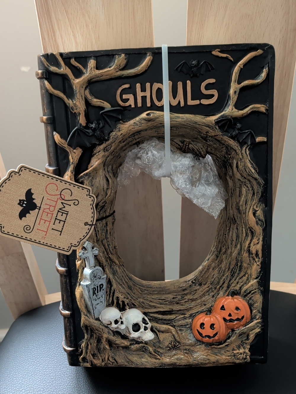 Sweet Street "Ghouls" Halloween Book With Ghost On Swing Decor NWT